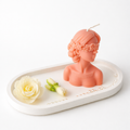 Blind Lady Sculptural Aesthetic Candle - Handcrafted Pink Female Bust for Home Decor