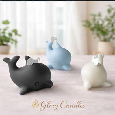 Cute Dolphin Shaped Neon Candles - Aesthetic Decor & Birthday Return Gifts
