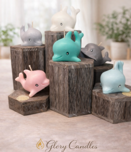 Cute Dolphin Shaped Neon Candles - Aesthetic Decor & Birthday Return Gifts