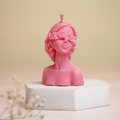 Blind Lady Sculptural Aesthetic Candle - Handcrafted Pink Female Bust for Home Decor